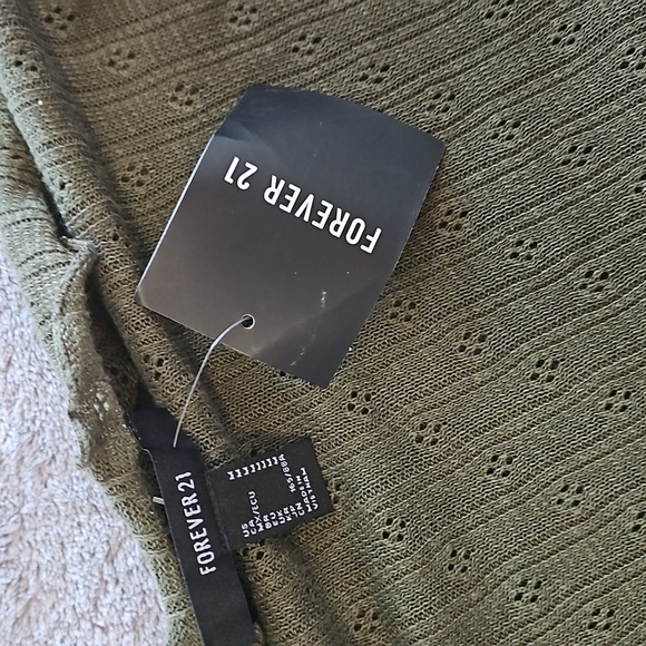 Forever 21 M Long Sleeve Crop Top Sheer - Picture 3 of 10